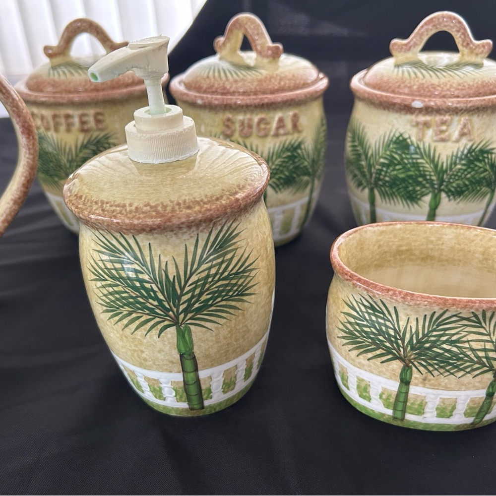 Palm Tree Kitchen Canister Set - Picture 5 of 8